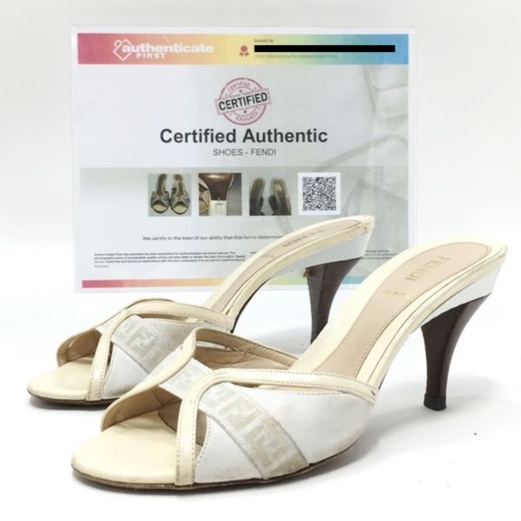 Fendi Authentic Women's Nude Size 36 Mules W/COA